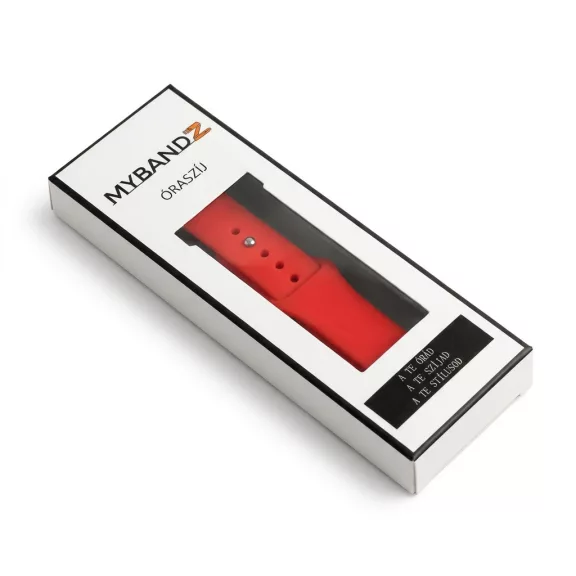 MYBANDZ Szilikon óraszíj gömb csattal /piros/ / 18mm