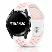 MYBANDZ Lélegző szilikon óraszíj - fehér-púder/ 20mm