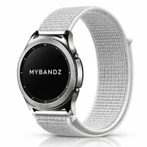   MYBANDZ Tépőzáras rugalmas szövet óraszíj - fehér-világos szürke/ 20mm