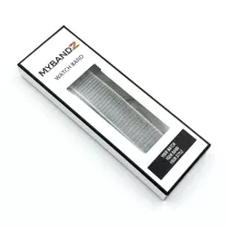   MYBANDZ Tépőzáras rugalmas szövet óraszíj / fehér-szürke / 20mm