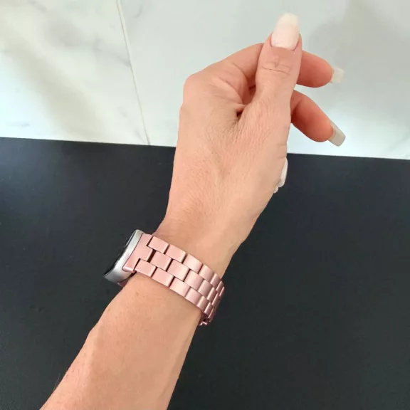 Xiaomi Smart Band 8/9/10-Klasszikus fém óraszíj/pink-arany