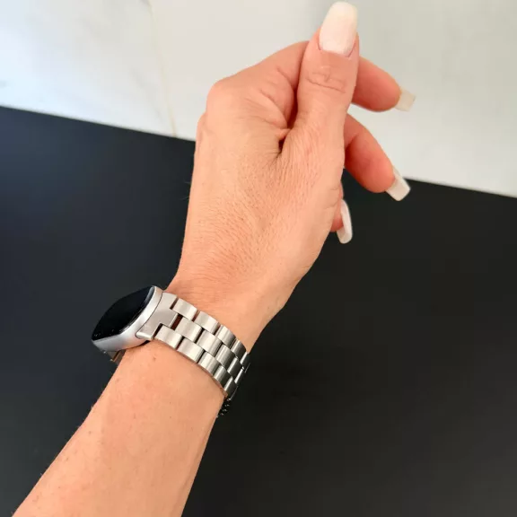 Xiaomi Smart Band 8/9/10-Klasszikus fém óraszíj/ezüst