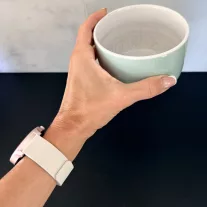 MYBANDZ Litchi mágneses szilikon óraszíj /bézs/ 18mm