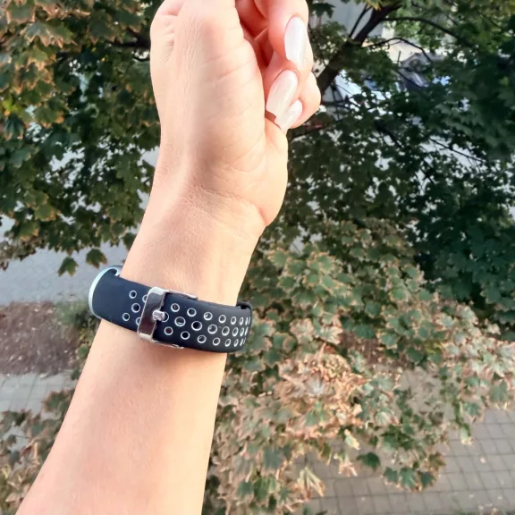 Xiaomi Smart Band 8/9/10-Lélegző szilikon óraszíj/fekete-szürke