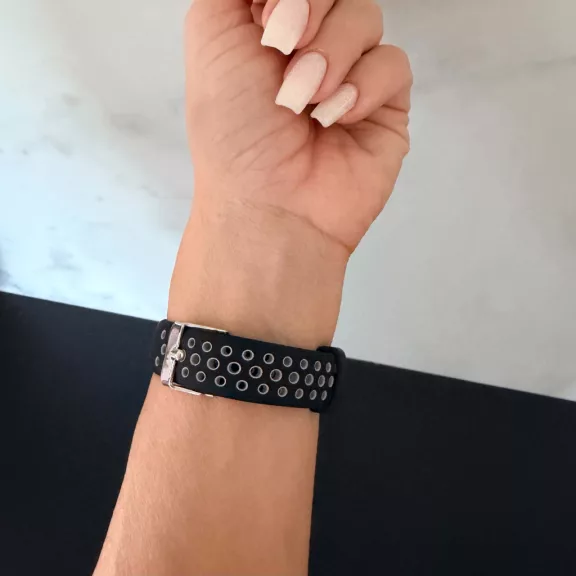 Xiaomi Smart Band 8/9/10-Lélegző szilikon óraszíj/fekete-szürke