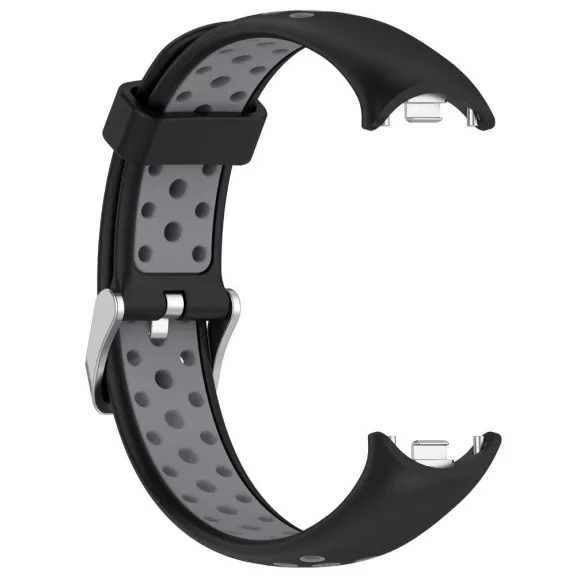 Xiaomi Smart Band 8/9/10-Lélegző szilikon óraszíj/fekete-szürke
