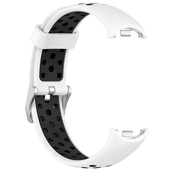 Xiaomi Smart Band 8/9/10-Lélegző szilikon óraszíj/fehér-fekete