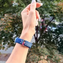   Xiaomi Smart Band 8/9/10-Lélegző szilikon óraszíj/kék-fehér