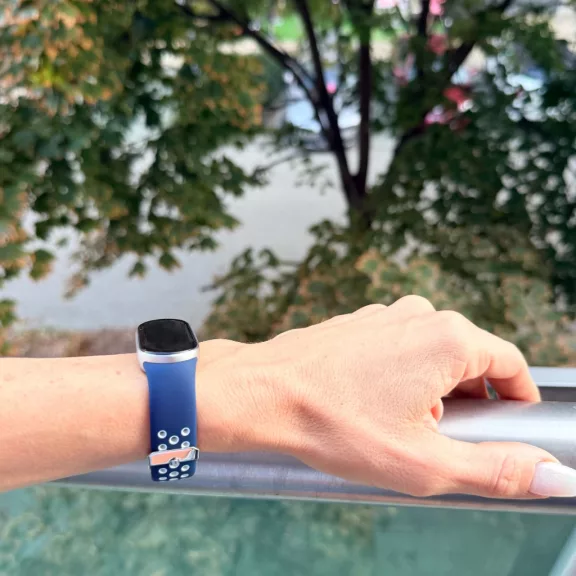 Xiaomi Smart Band 8/9/10-Lélegző szilikon óraszíj/kék-fehér