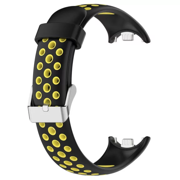 Xiaomi Smart Band 8/9/10-Lélegző szilikon óraszíj/fekete-sárga