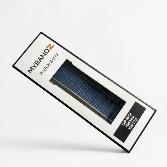MYBANDZ Tépőzáras rugalmas szövet óraszíj - alaszkai kék/ 20mm