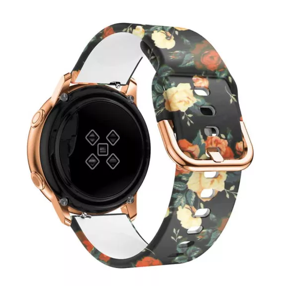 MYBANDZ Mintás szilikon óraszíj rosegold csattal (virágmintás) / 20mm