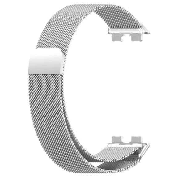 MYBANDZ Huawei Band 8/9/10 Milánói mágneses fém óraszíj/ezüst