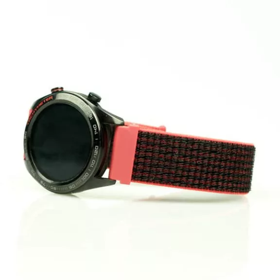 MYBANDZ Tépőzáras rugalmas szövet óraszíj / pink-fekete / 20mm