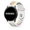 MYBANDZ Lélegző szilikon óraszíj / fehér-szivárvány / 20mm