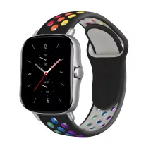   MYBANDZ Lélegző szilikon óraszíj / fekete-szivárvány / 20mm