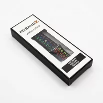   MYBANDZ Lélegző szilikon óraszíj / fekete-szivárvány / 20mm