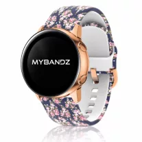   MYBANDZ Mintás szilikon óraszíj rosegold csattal (virágmintás) / 20mm