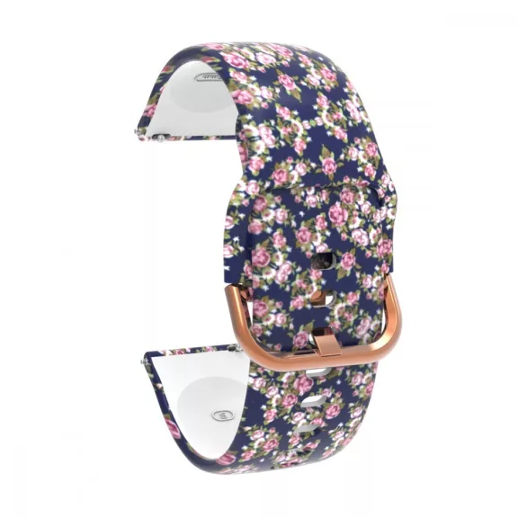 MYBANDZ Mintás szilikon óraszíj rosegold csattal (virágmintás) / 20mm