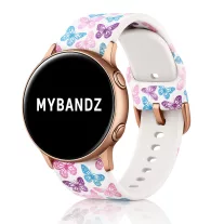   MYBANDZ Mintás szilikon óraszíj rosegold csattal (pillangó mintás) / 20mm