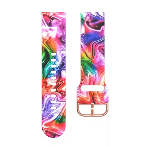 MYBANDZ Mintás szilikon óraszíj rosegold csattal (festék mintás) / 20mm