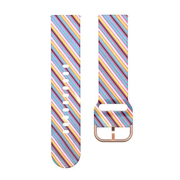 MYBANDZ Mintás szilikon óraszíj rosegold csattal (csíkos) / 20mm