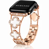 Xiaomi Smart Band 8/9/10-Glam fém óraszíj/rosegold-fehér