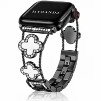 Xiaomi Smart Band 8/9/10-Glam fém óraszíj/fekete-fehér