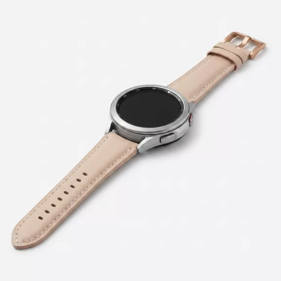 MYBANDZ Elegáns púder bőróraszíj rosegold csattal / 20mm
