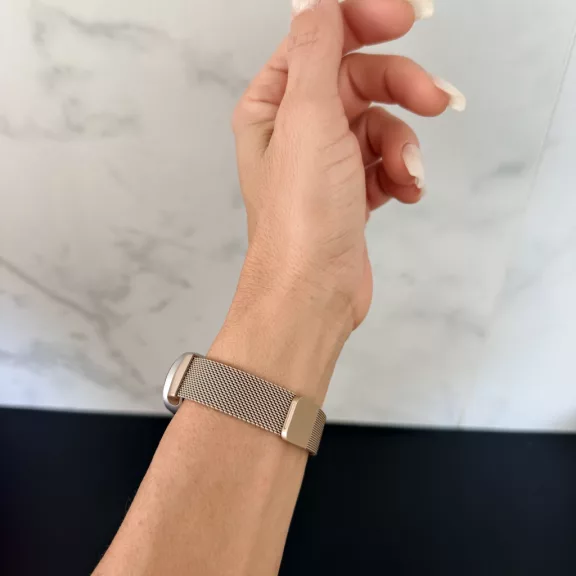 Xiaomi Smart Band 8/9/10 - Milánói mágneses fém óraszíj - pezsgőarany