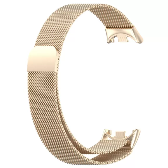 Xiaomi Smart Band 8/9/10 - Milánói mágneses fém óraszíj - pezsgőarany
