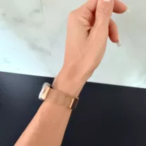   Xiaomi Smart Band 8/9/10 - Milánói mágneses fém óraszíj - rosegold