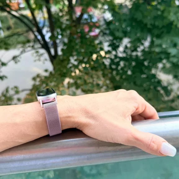 Xiaomi Smart Band 8/9/10 - Milánói mágneses fém óraszíj - pink-arany
