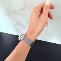   Xiaomi Smart Band 8/9/10 - Milánói mágneses fém óraszíj - ezüst