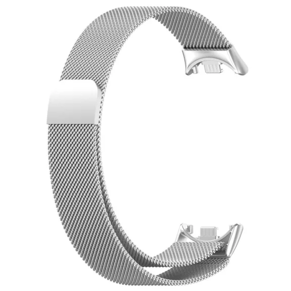 Xiaomi Smart Band 8/9/10 - Milánói mágneses fém óraszíj - ezüst