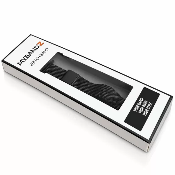 Xiaomi Smart Band 8/9/10 - Csatos milánói fém óraszíj - fekete