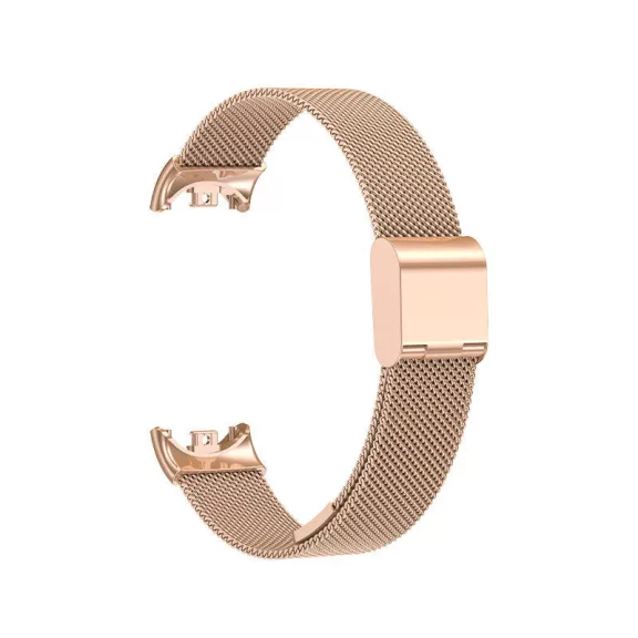 Xiaomi Smart Band 8/9/10 - Csatos milánói fém óraszíj - rosegold
