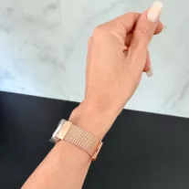   Xiaomi Smart Band 8/9/10 - Csatos milánói fém óraszíj - rosegold