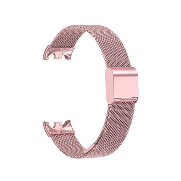 Xiaomi Smart Band 8/9/10 - Csatos milánói fém óraszíj - pink-arany