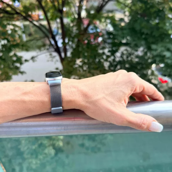Xiaomi Smart Band 8/9/10 - Milánói mágneses fém óraszíj - antracit szürke