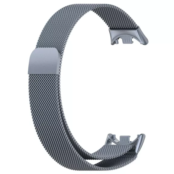 Xiaomi Smart Band 8/9/10 - Milánói mágneses fém óraszíj - antracit szürke