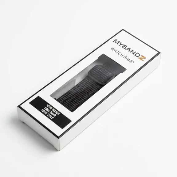 MYBANDZ Állítható elasztikus szövet óraszíj / fekete / 20mm