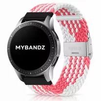   MYBANDZ Állítható fonott szövet óraszíj /rózsaszín-fehér/ 20mm