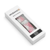   MYBANDZ Állítható fonott szövet óraszíj /rózsaszín-fehér/ 20mm