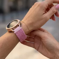   MYBANDZ Állítható elasztikus szövet óraszíj /rózsaszín/ 20mm