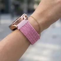   MYBANDZ Állítható elasztikus szövet óraszíj /rózsaszín/ 20mm