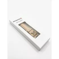 MYBANDZ Elegáns púder bőróraszíj ezüst csattal / 20mm