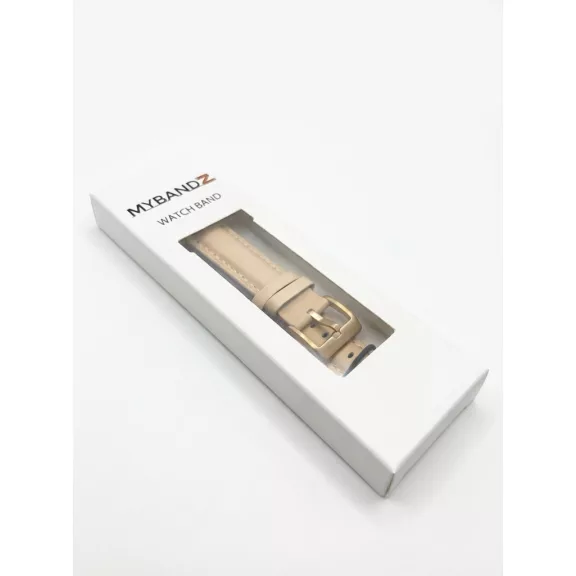 MYBANDZ Elegáns púder bőróraszíj ezüst csattal / 20mm