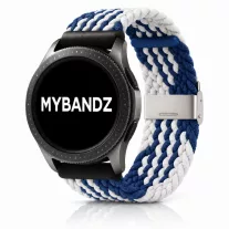   MYBANDZ Állítható fonott szövet óraszíj /kék-fehér/ 20mm