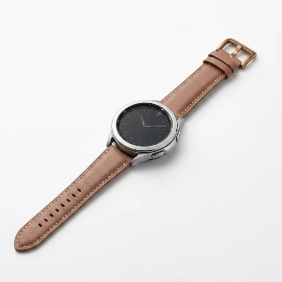 MYBANDZ Elegáns bézs-rózsaszín bőróraszíj rosegold csattal / 20mm